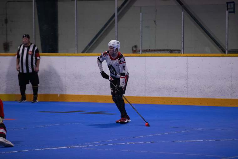 Defenceman setting up a play